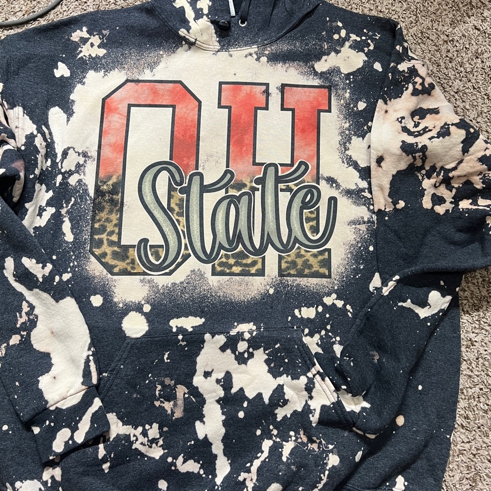 Bleached Ohio state buckeyes hoodie